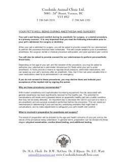 Pre-Anesthetic Considerations