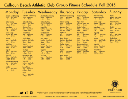 Group Fitness Schedule Calhoun Beach Athletic Club Fall 2015