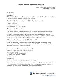 Procedures for Proper Punctuation Workshop - Script