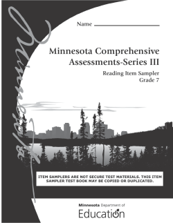 Grade 7 Reading Item Sampler