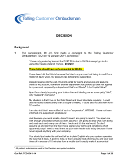 Claim regarding failure to maintain account within terms &ndash; May 2014