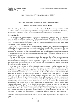 THE PROBLEM WITH APPORTIONMENT