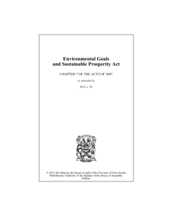 Environmental Goals and Sustainable Prosperity Act