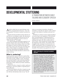 developmental stuttering - Texas Child Care Quarterly