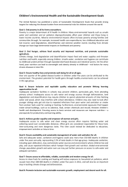 Childre `s E viro e tal Health and the Sustainable Development