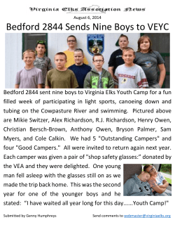 Bedford 2844 Sends Nine Boys to VEYC