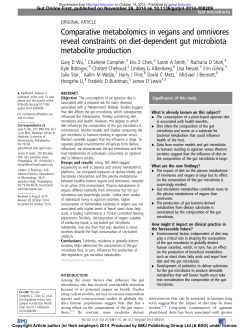 Comparative metabolomics in vegans and omnivores reveal