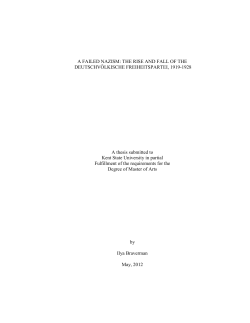 A FAILED NAZISM: THE RISE AND FALL OF THE