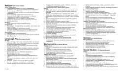 Eighth Grade Learning Expectations