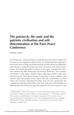 civilisation and self- determination at the Paris Peace Conference