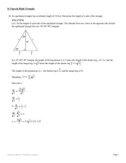 8-3 Special Right Triangles p563 24 25 28-33 35