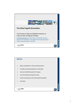 The Uhde Pugmill Granulation