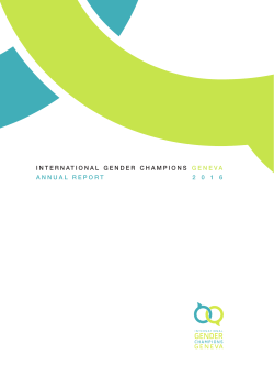 INTERNATIONAL GENDER CHAMPIONS GENEVA ANNUAL