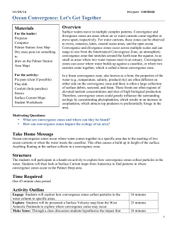 Ocean Convergence: Let`s Get Together