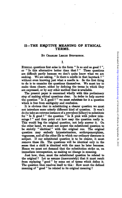 II&mdash;THE EMpTIVE MEANING OF ETHICAL TERMS.