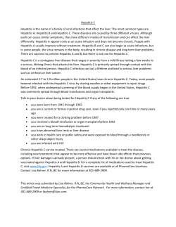 Hepatitis C - PharmaCare of Cumberland
