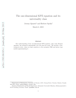 The one-dimensional KPZ equation and its universality class