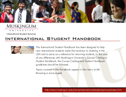INTERNATiONAl STUDENT HANDBOOk