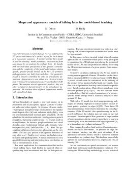 Shape and appearance models of talking faces for - GIPSA-Lab