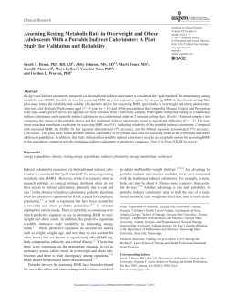 Assessing Resting Metabolic Rate in Overweight and Obese
