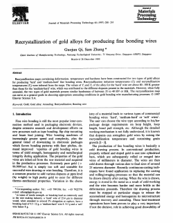 Recrystallization of gold alloys for producing fine bonding