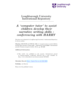 A `computer tutor` to assist children develop their narrative writing