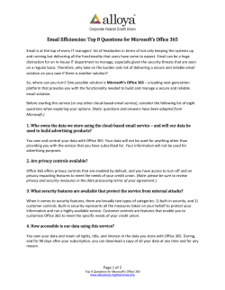 Top 8 Questions for Microsoft`s Office 365