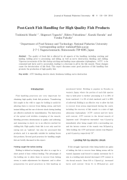 Post-Catch Fish Handling for High Quality Fish Products