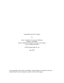 Generalized Cash Flow Taxation