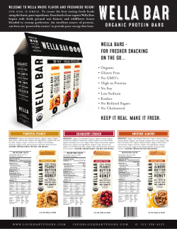 the Wella Bar Product Information Sheet