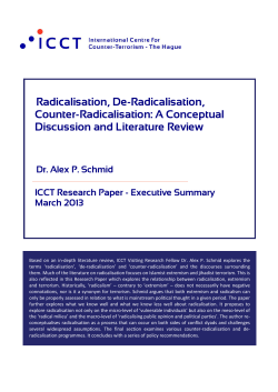 Radicalisation, De-Radicalisation, Counter