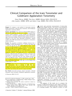 Clinical Comparison of the Icare Tonometer and Goldmann