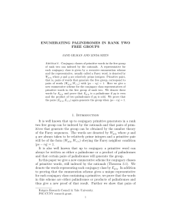 ENUMERATING PALINDROMES IN RANK TWO FREE GROUPS 1