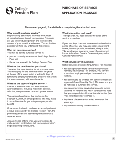 Purchase of Service Application Package