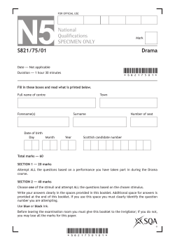 Drama Specimen Question Paper National 5