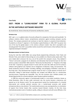 ESET &ndash; From a &bdquo;living-room firm&rdquo; to a global player in the antivirus