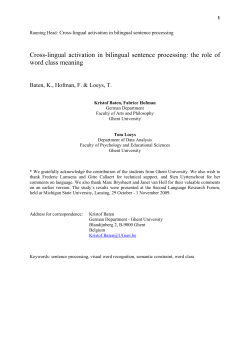 Cross-lingual activation in bilingual sentence processing: the role of