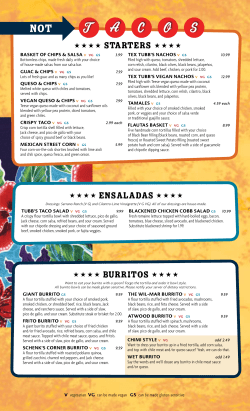 Menu - Tex Tubb`s Taco Palace