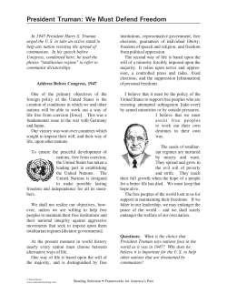 President Truman: We Must Defend Freedom