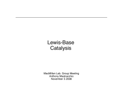 Lewis Base Catalysis: n