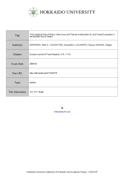 The Ecological Role of Moss-Lichen Cover and Thermal