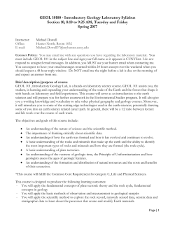 Introduction to Geology Lab - Hunter College, Department of