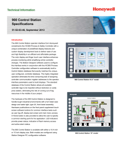 900 Control Station Specifications