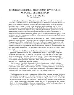 "John Haynes Holmes, The Community Church, and World