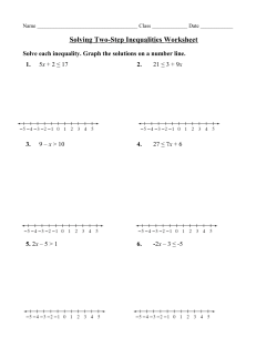 Solving Two-Step Inequalities Worksheet