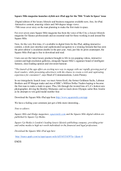 Square Mile magazine launches stylish new iPad app