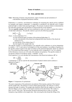 Name of student:...................................................... 11 POLARIMETRY