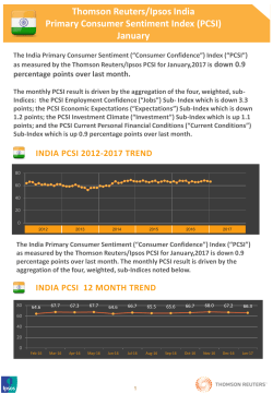 Thomson Reuters/Ipsos India Primary Consumer Sentiment Index