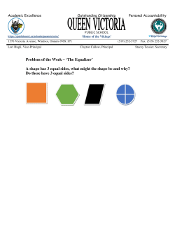 Problem of the Week &ndash; `The Equalizer` A shape has 3 equal sides