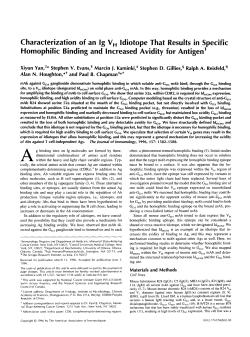 Characterization of an Ig V, ldiotope That Results in Specific